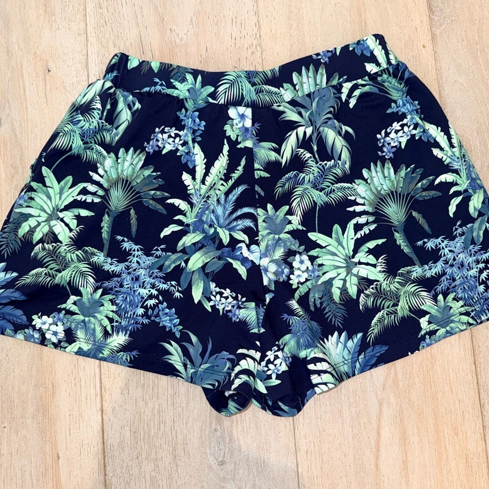 NWOT Tommy Bahama Navy Tropical Art Of Palms Swimsuit Cover Up Shorts XXS - Picture 6 of 7